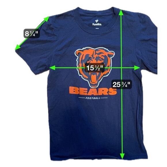 Fanatics Chicago Bears Football T-Shirt Navy Blue Men’s Small NFL Graphic Tee - Picture 6 of 6
